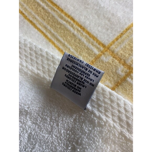 LIZ CLAIBORNE Vintage Bath Towels YELLOW FLORAL BOTANICAL (2) Made USA Cottage - Picture 7 of 14